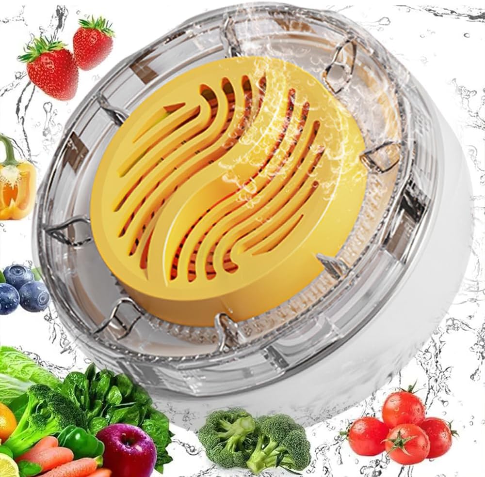 Fruit and Vegetable Washing Machine, Electric Cleaner, Faster Electrolytic Water, with Large Reaction Area, 6 min Countdown,Ideal for Cleaning Fruit