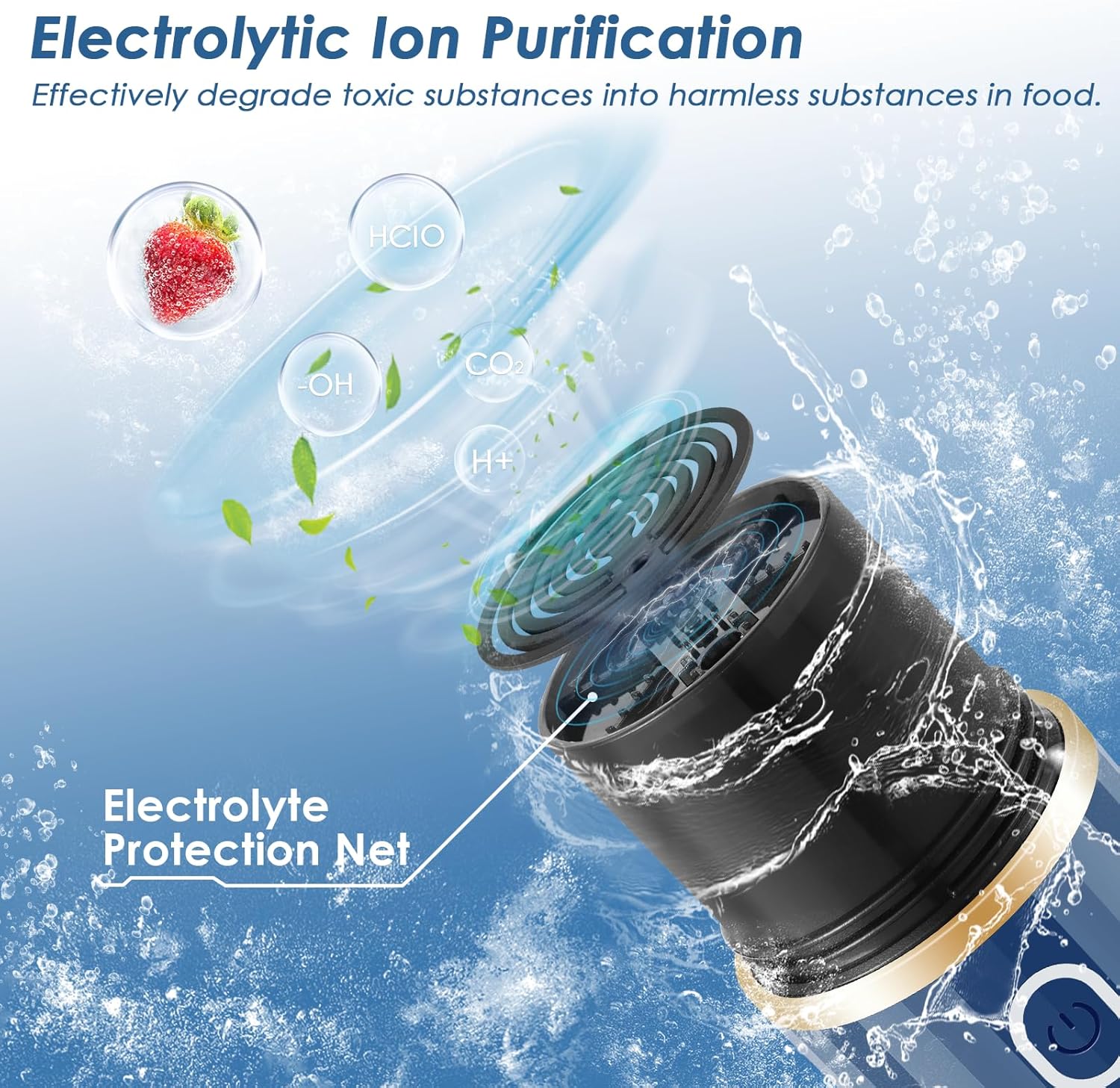 Fruit and Vegetable Purifier Cleaner Washing Machine Capsule Shape Disinfection OH-ion Purification Technology for Cleaning Grains Rice Meat